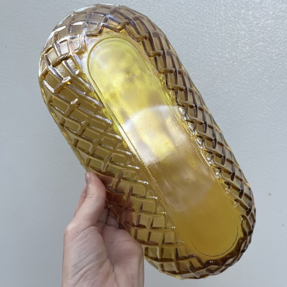 Indiana Glass Company Pretzel Basket Weave Oval Iridescent Celery Relish Dish - Picture 4 of 6